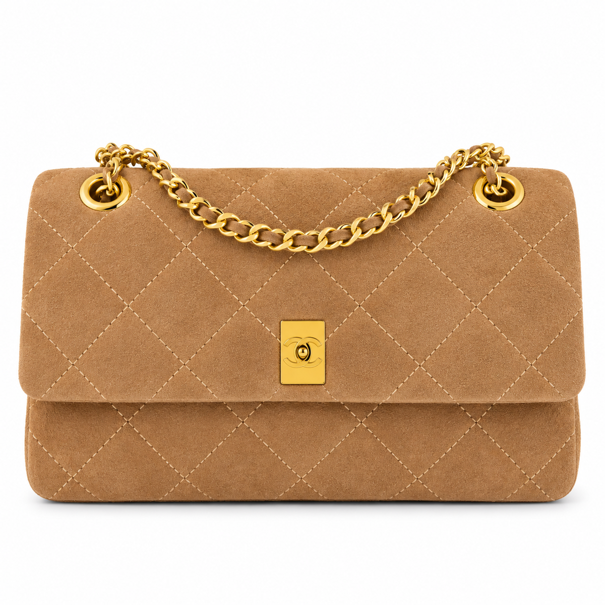 Suede Calfskin Small Souplissimo Maxi Flap Black