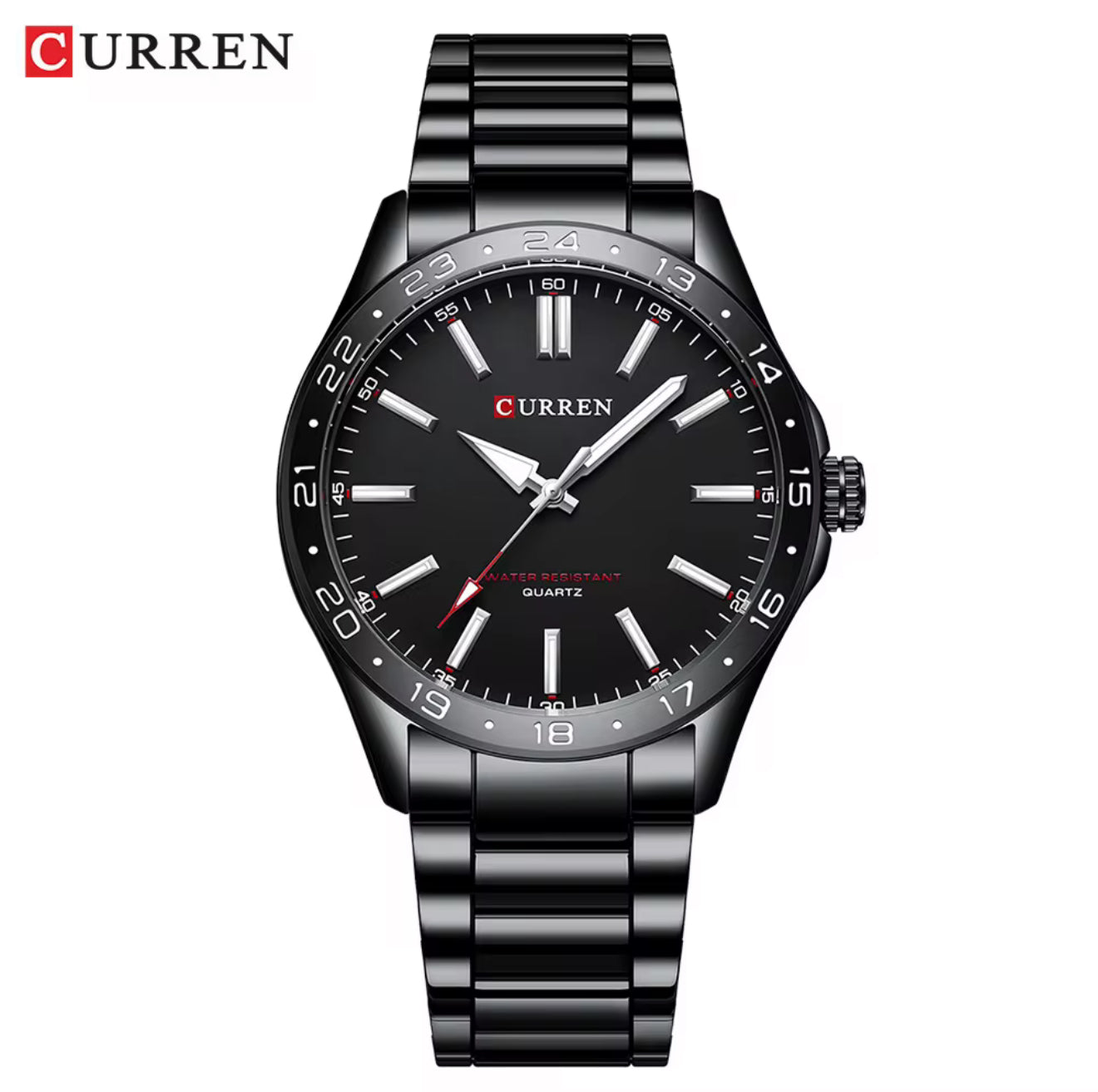 For CURREN 8450 Men's Stainless Steel Luxury Wristwatch 43mm Dial Diameter Waterproof Luminous
