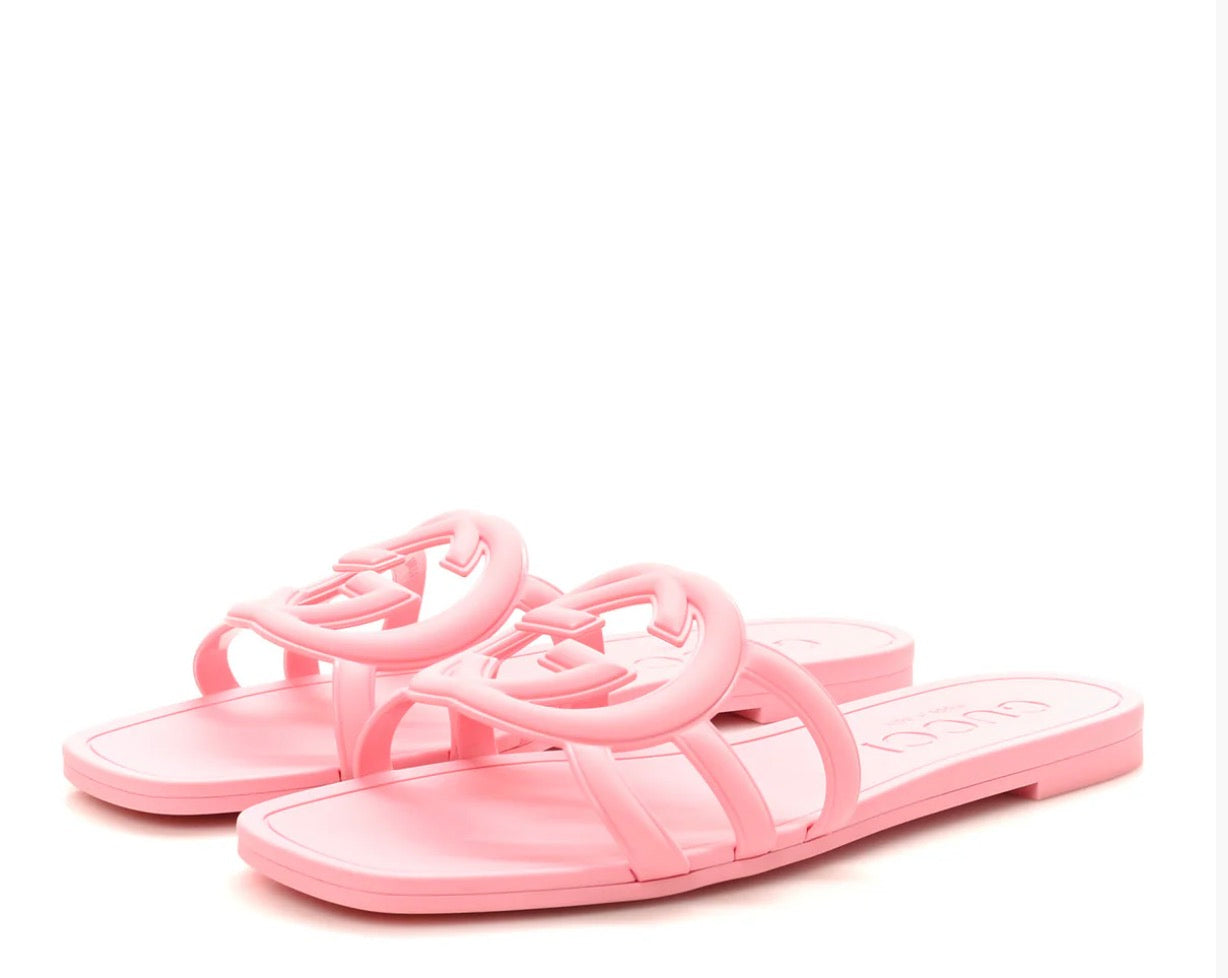Gucci Rubber Interlocking G Womens Slide
