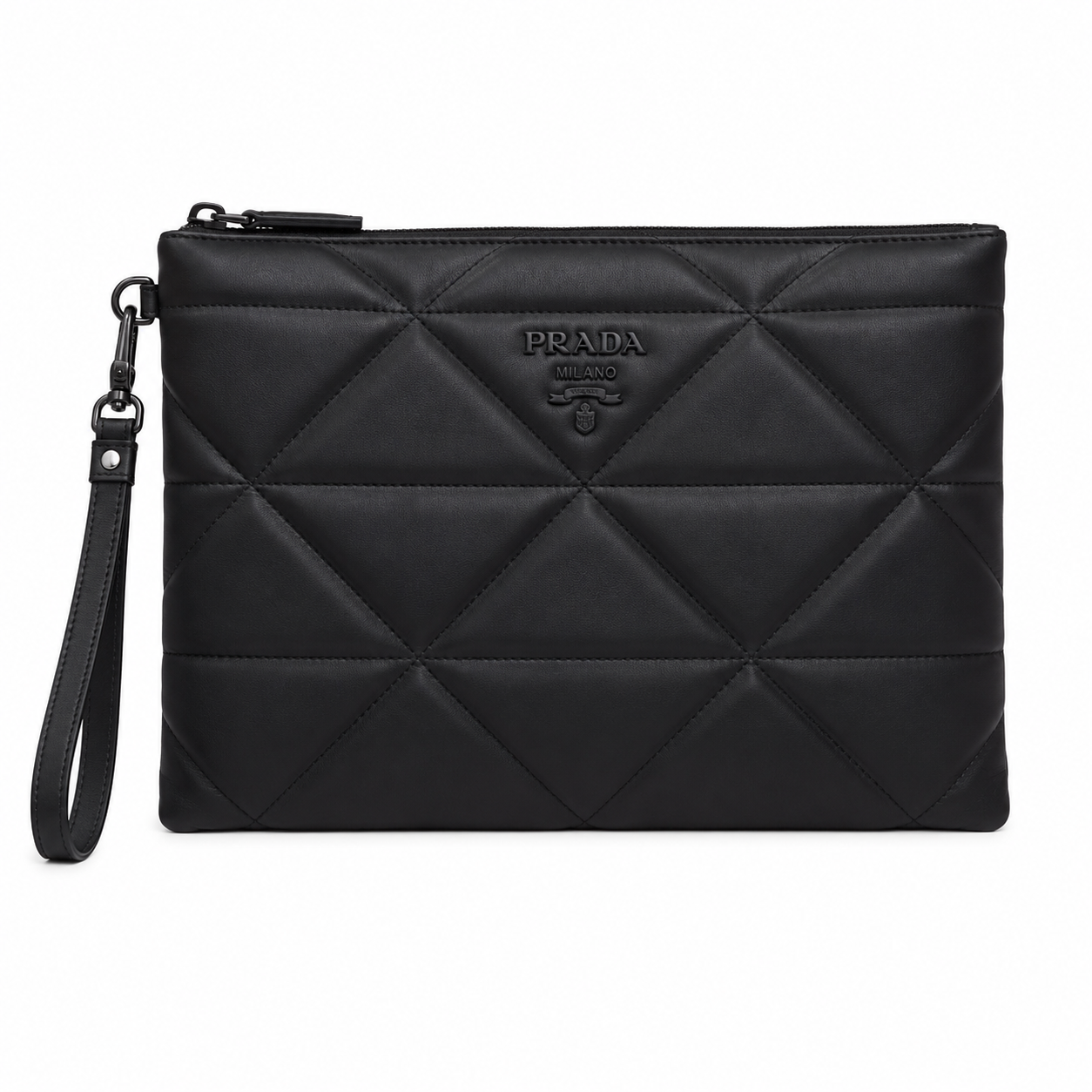 Prada Quilted Leather Wrist Clutch