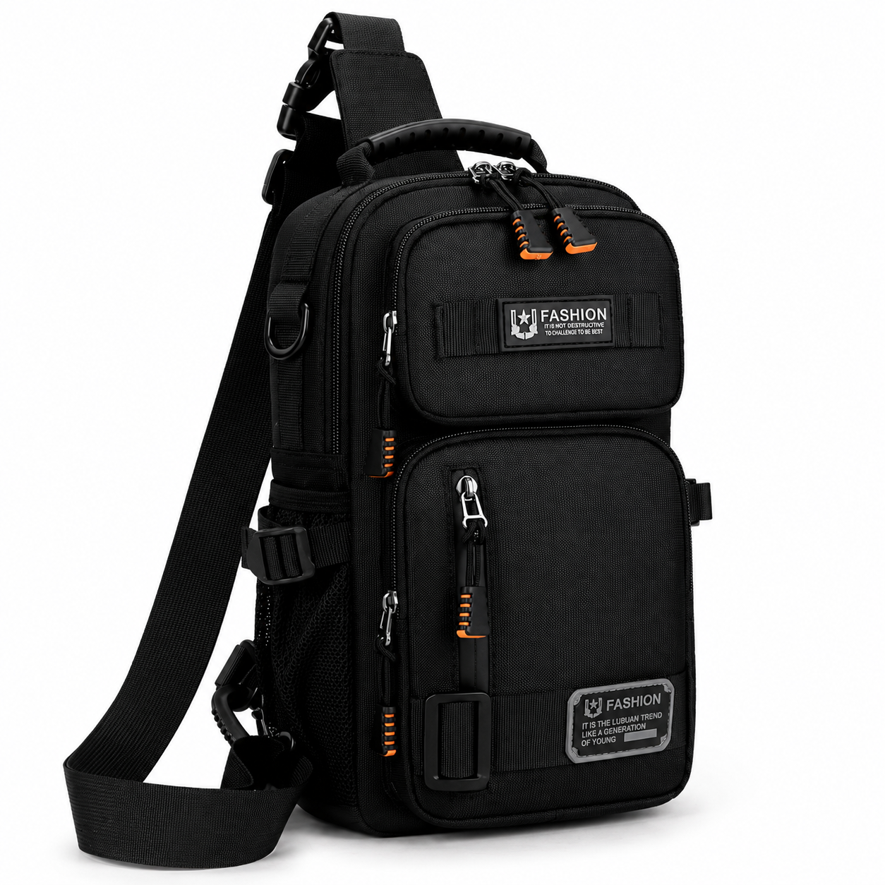 Tactical Black Crossbody Sling Bag –