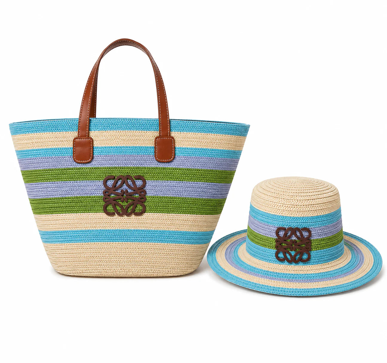 Loewe Paula's Ibiza Anagram basket bags and matching hats