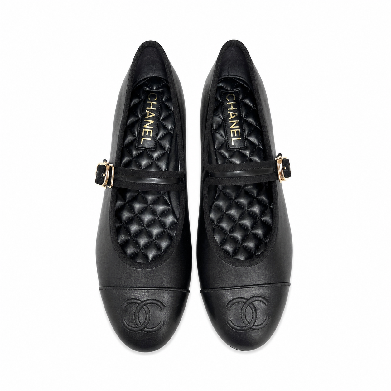 CHANEL LAMBSKIN MARY JANES (BLACK)