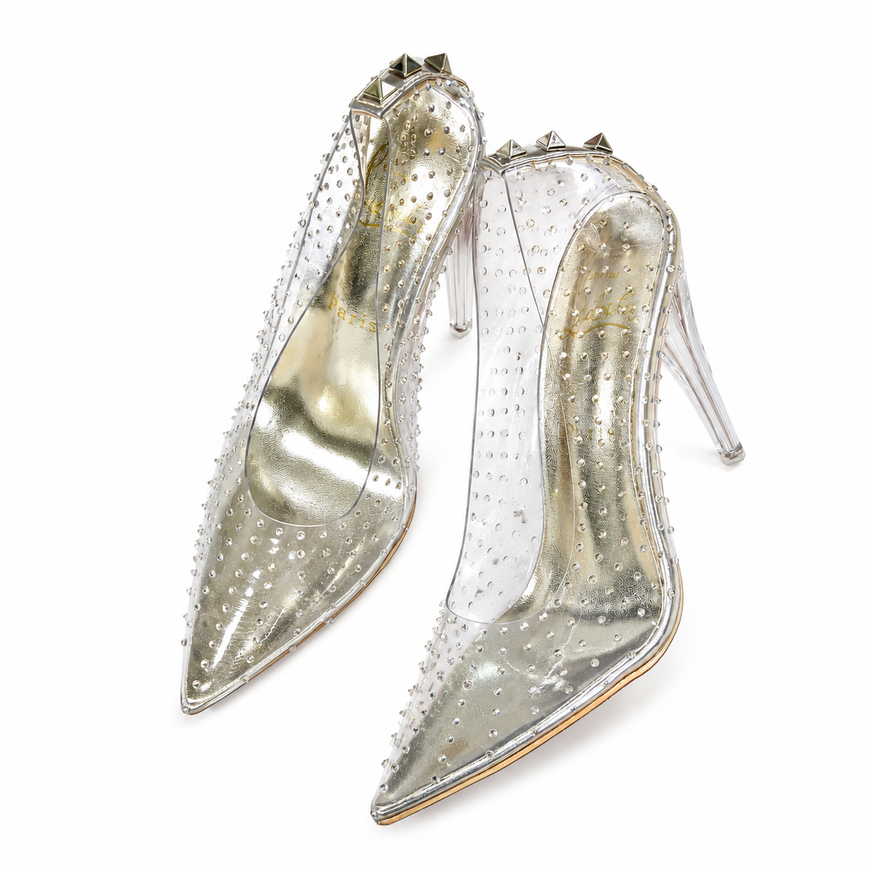 Valentino Garavani Crystal Embellished Clear Pointed Toe Pump Shoe