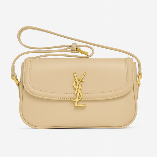 YSL Medium Solferino Shoulder Bag - Beige