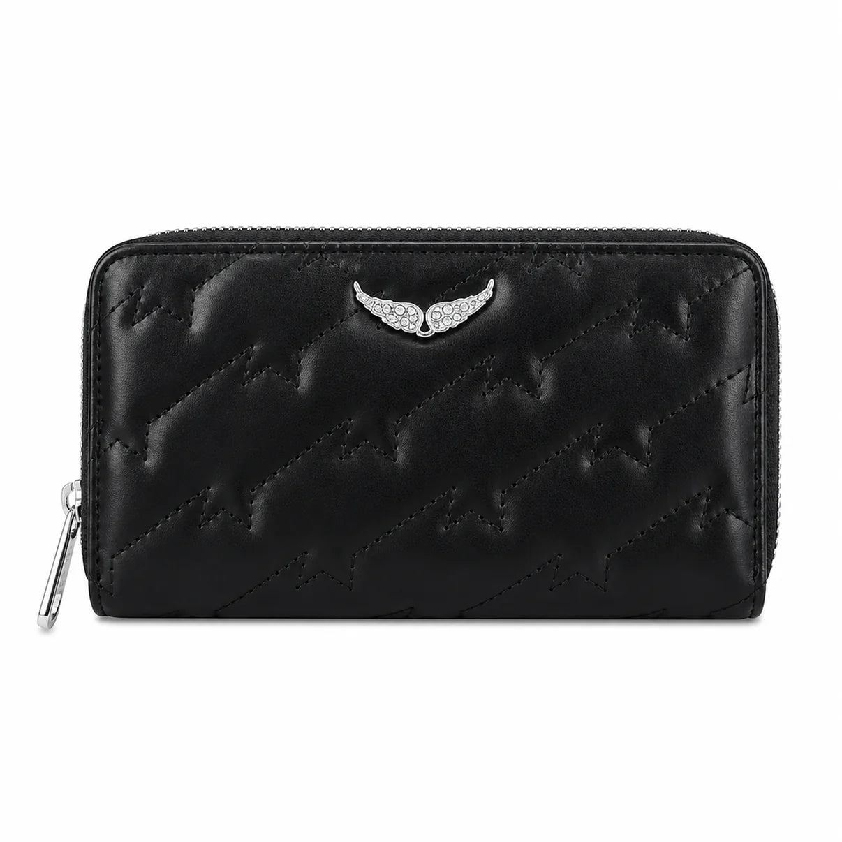 Zadig&Voltaire black quilted lambskin leather wallet