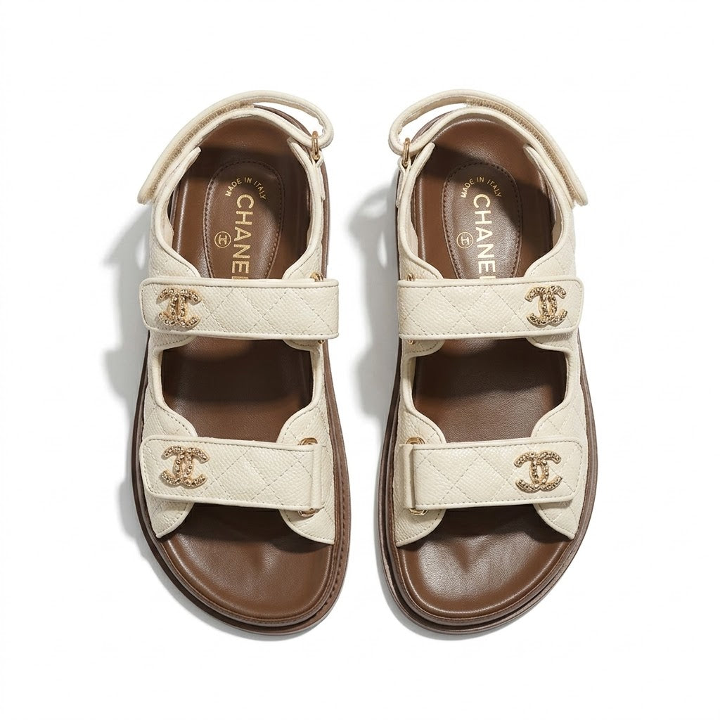 Chanel flat sandal leather