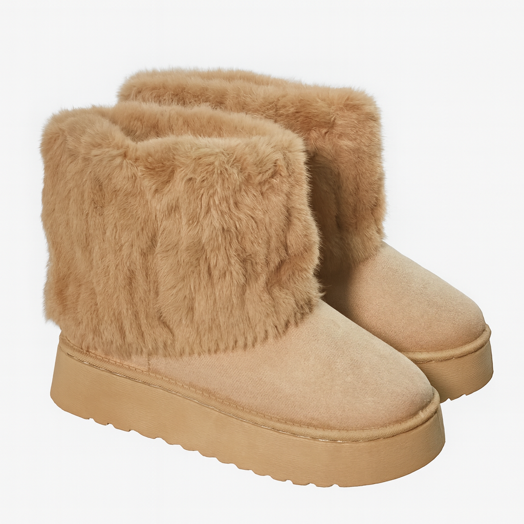 – beje Winter Fur Boots