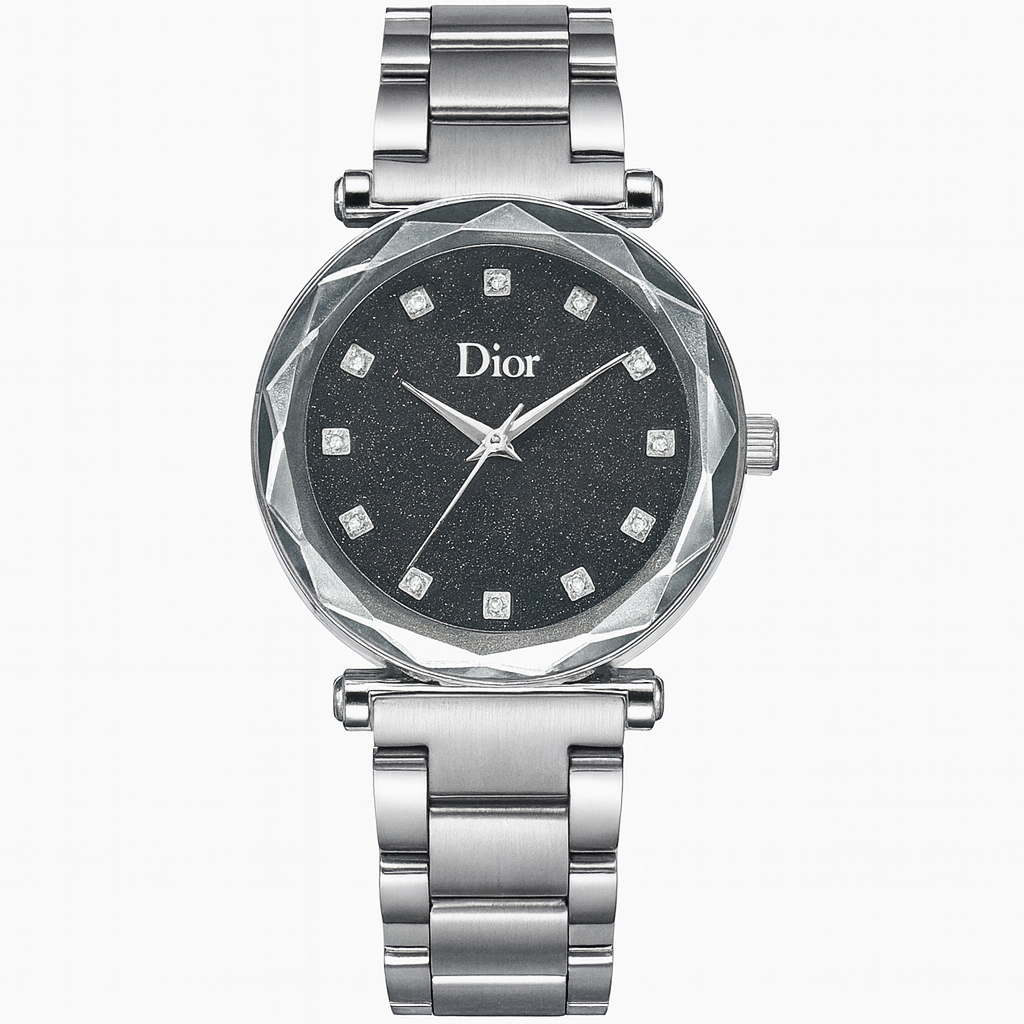 π Silver Dior Crystal Watch