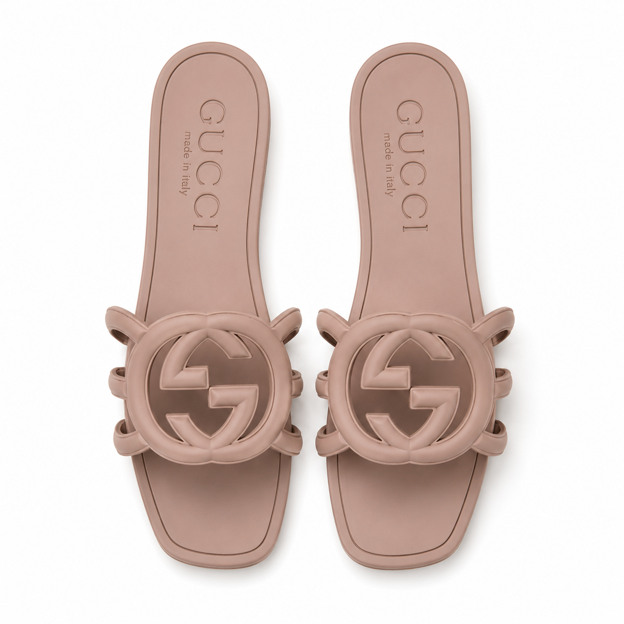 Gucci Rubber Interlocking G Womens Slide