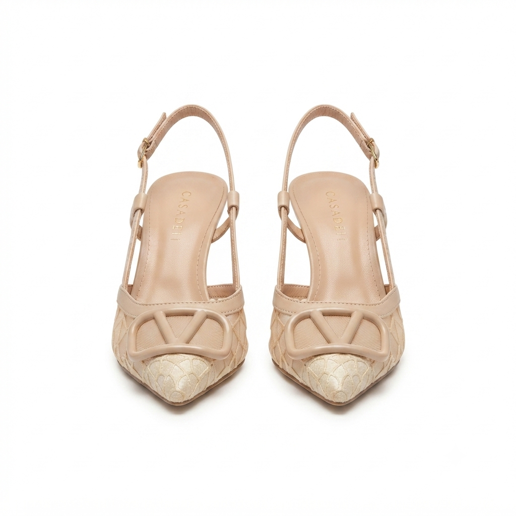 VALENTINO VLogo Slingback Kitten Heels