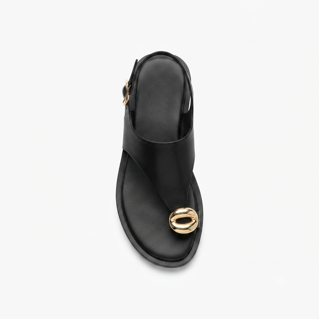 Women’s White Toe Ring Flat Sandals