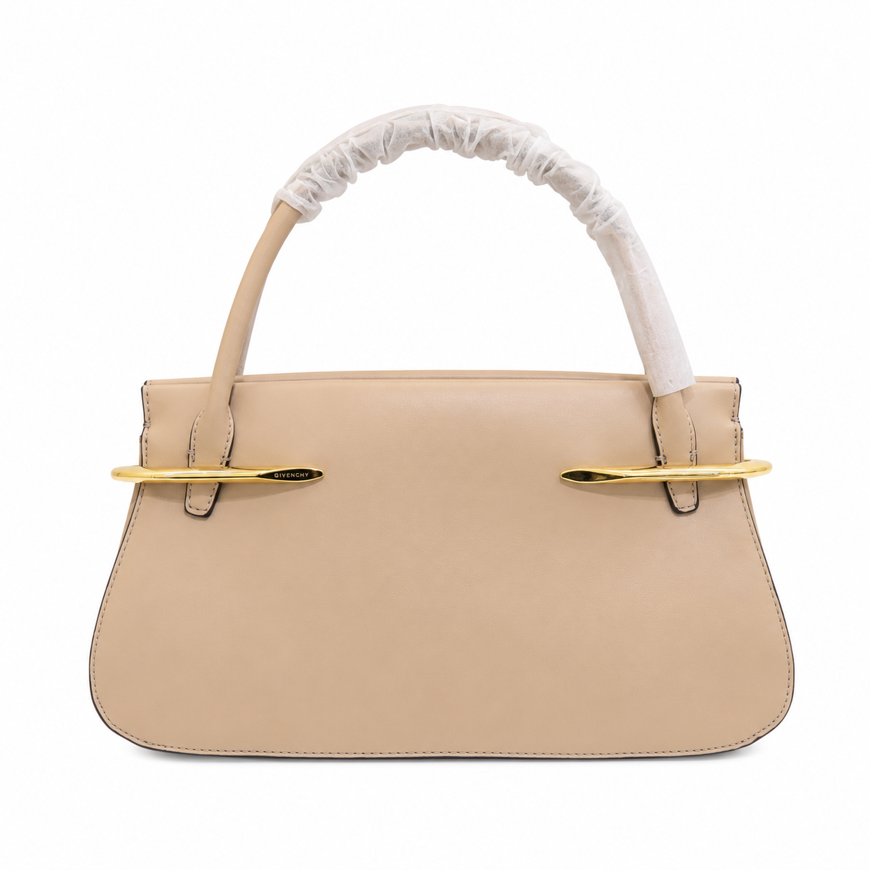 Pinch metal detail leather tote bag