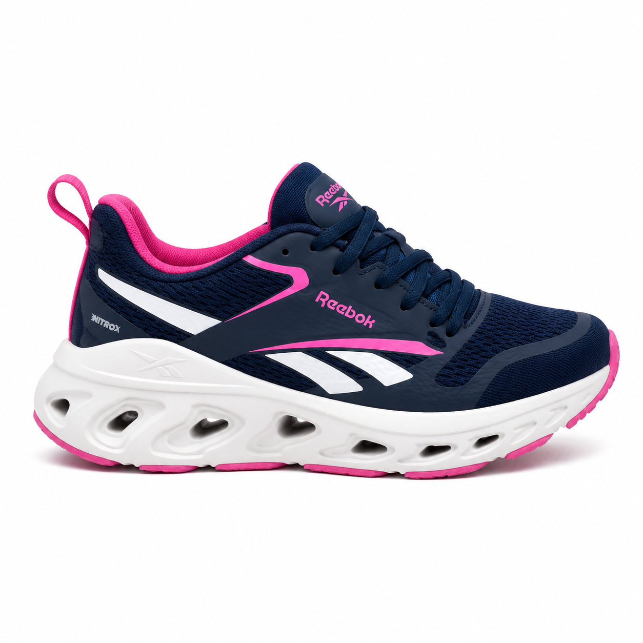 Reebok Navy & Pink Chunky Running Sneakers