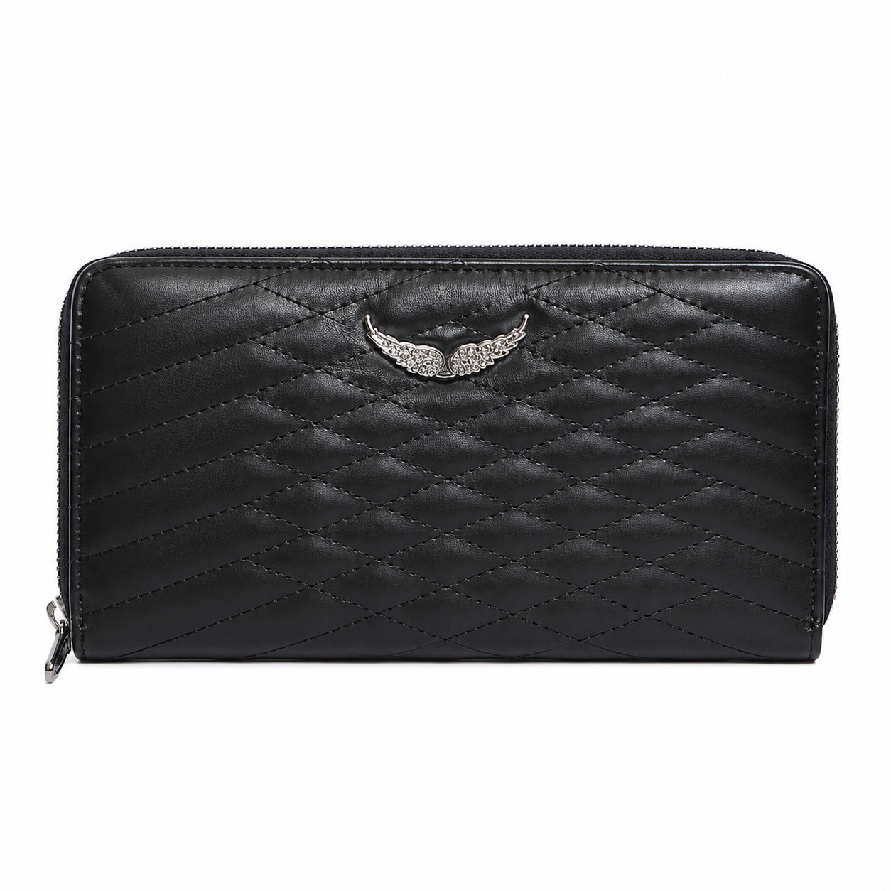 Zadig & Voltaire Black Wings Zip Around Wallet