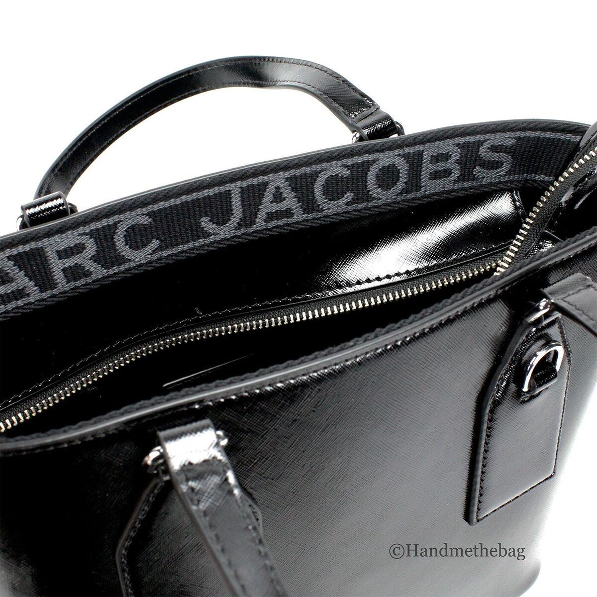 Marc Jacobs Small Black Saffiano Leather Tote Crossbody Bag Purse