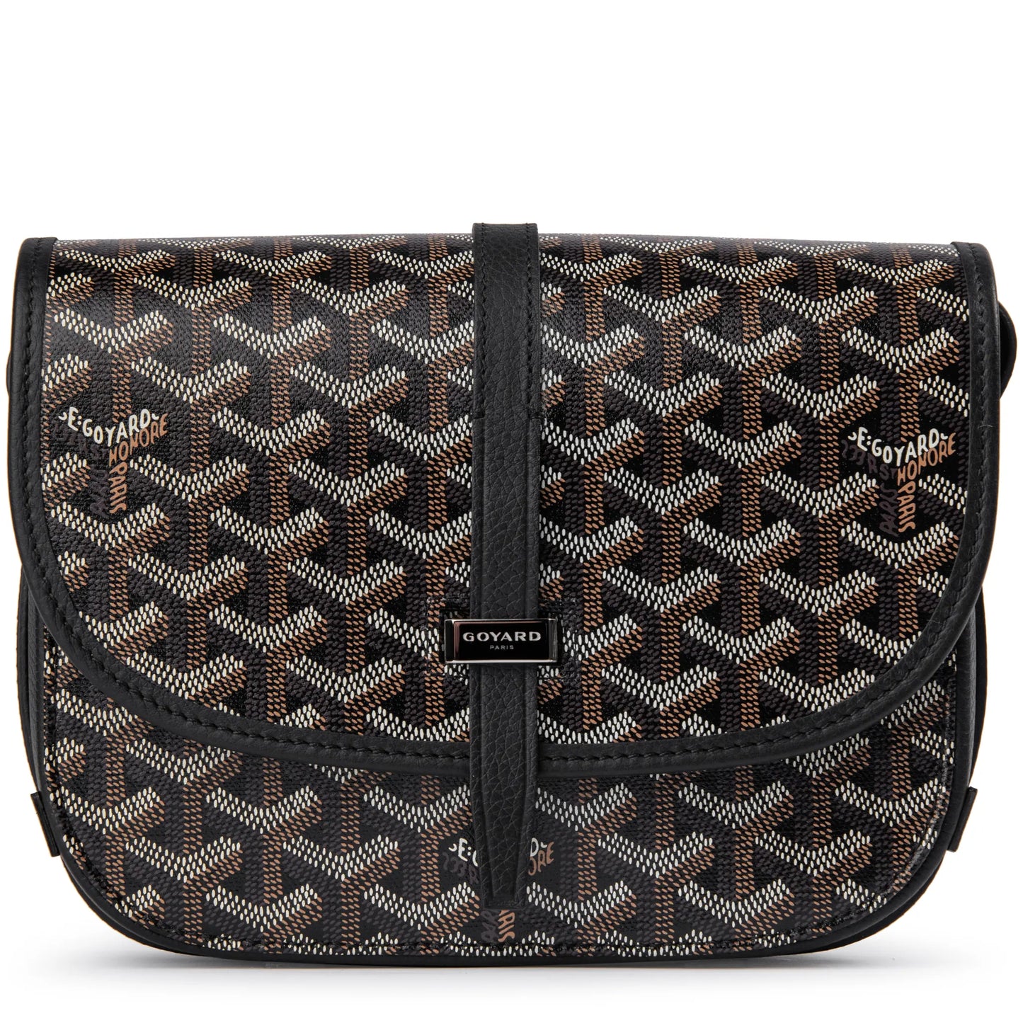 GOYARD
Black Chevron Print Coated Canvas Belvedere