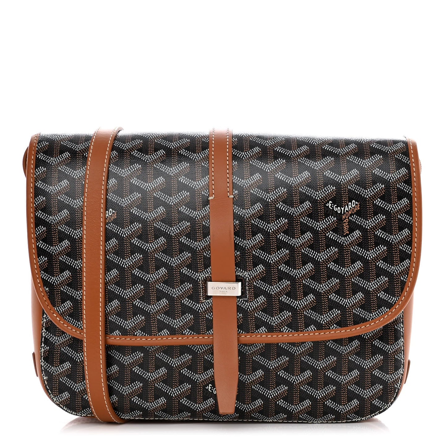 GOYARD
Black Chevron Print Coated Canvas Belvedere
