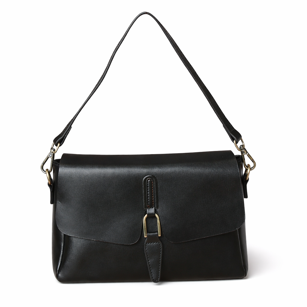 Classic Beige Leather Shoulder Bag