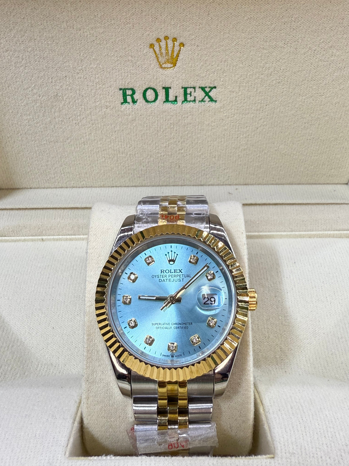 Date just 41mm two tone sky