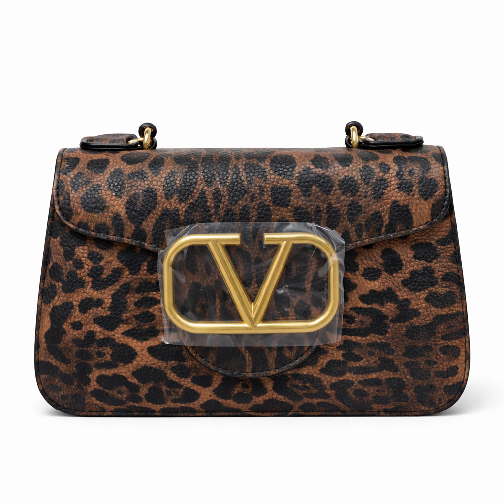 Leopard Print Leather Shoulder Bag – Bold Statement Style