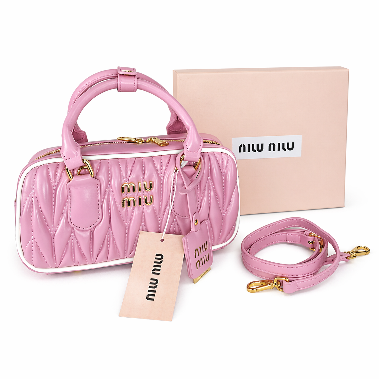MIU MIU pink Quilted Mini Handbag 🤎✨