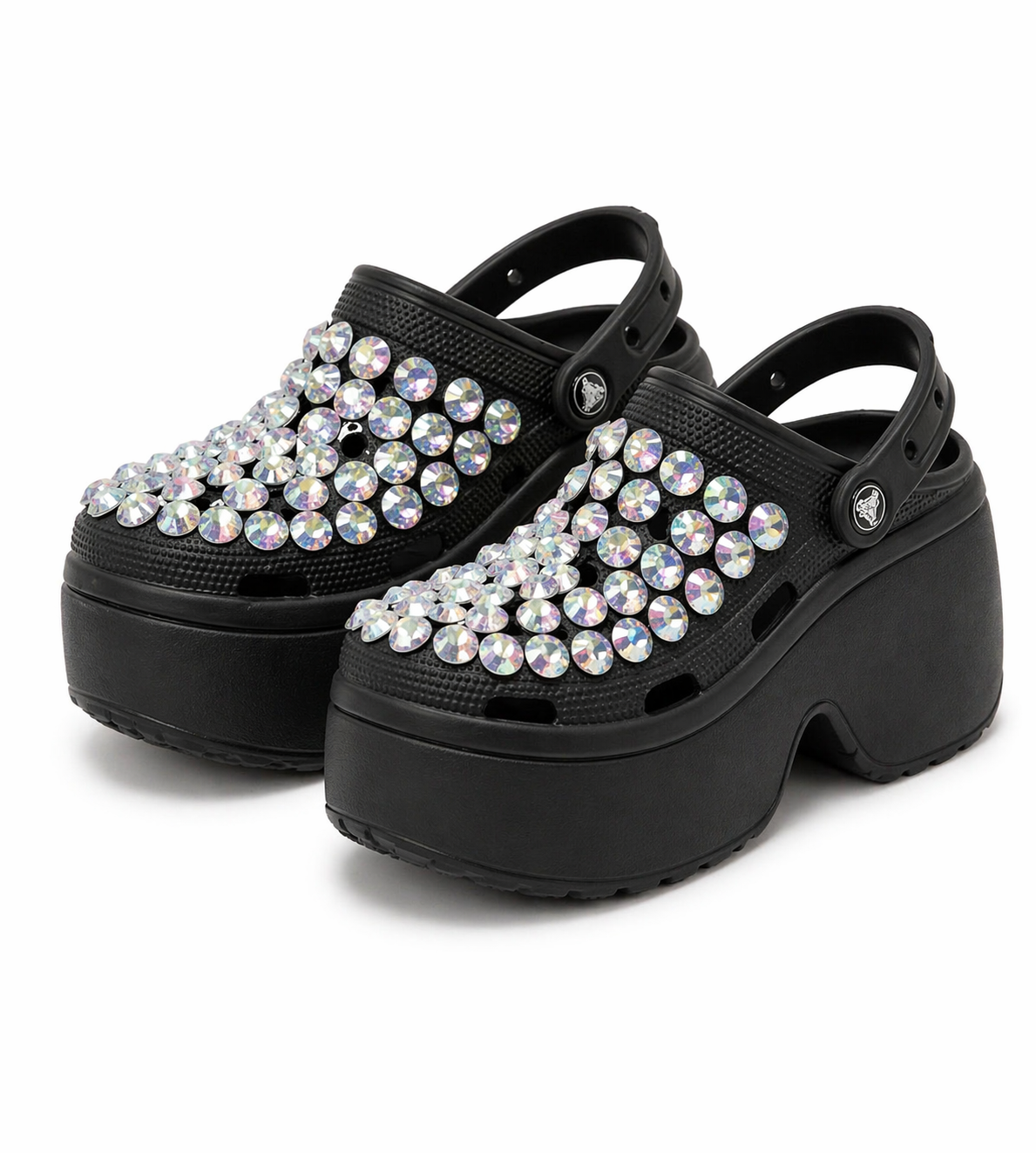 Platform Clogs with Crystal Embellishment