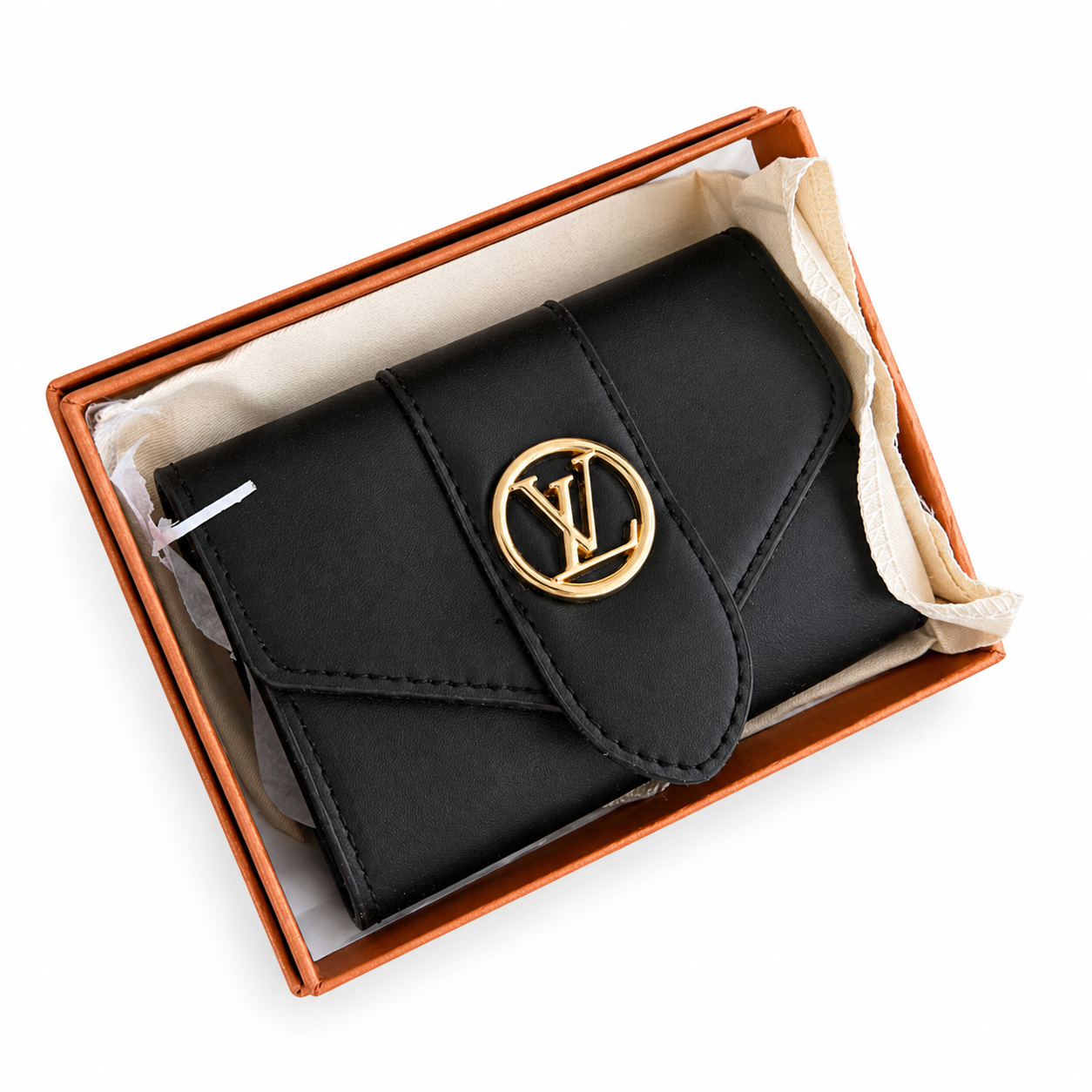 LV Inspired Black Mini Wallet