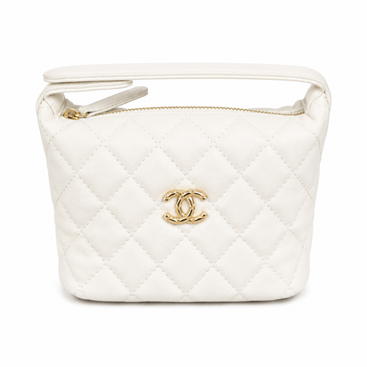 Chanel Caviar Classic Hobo With Chain Burgundy