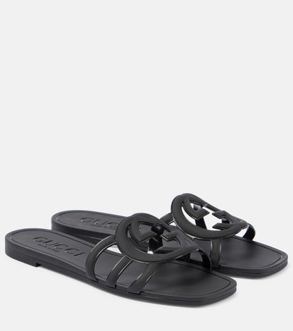 Rubber Interlocking G Womens Slide