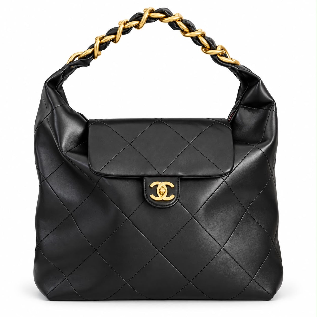 Chanel Shiny Calfskin Quilted Maxi
