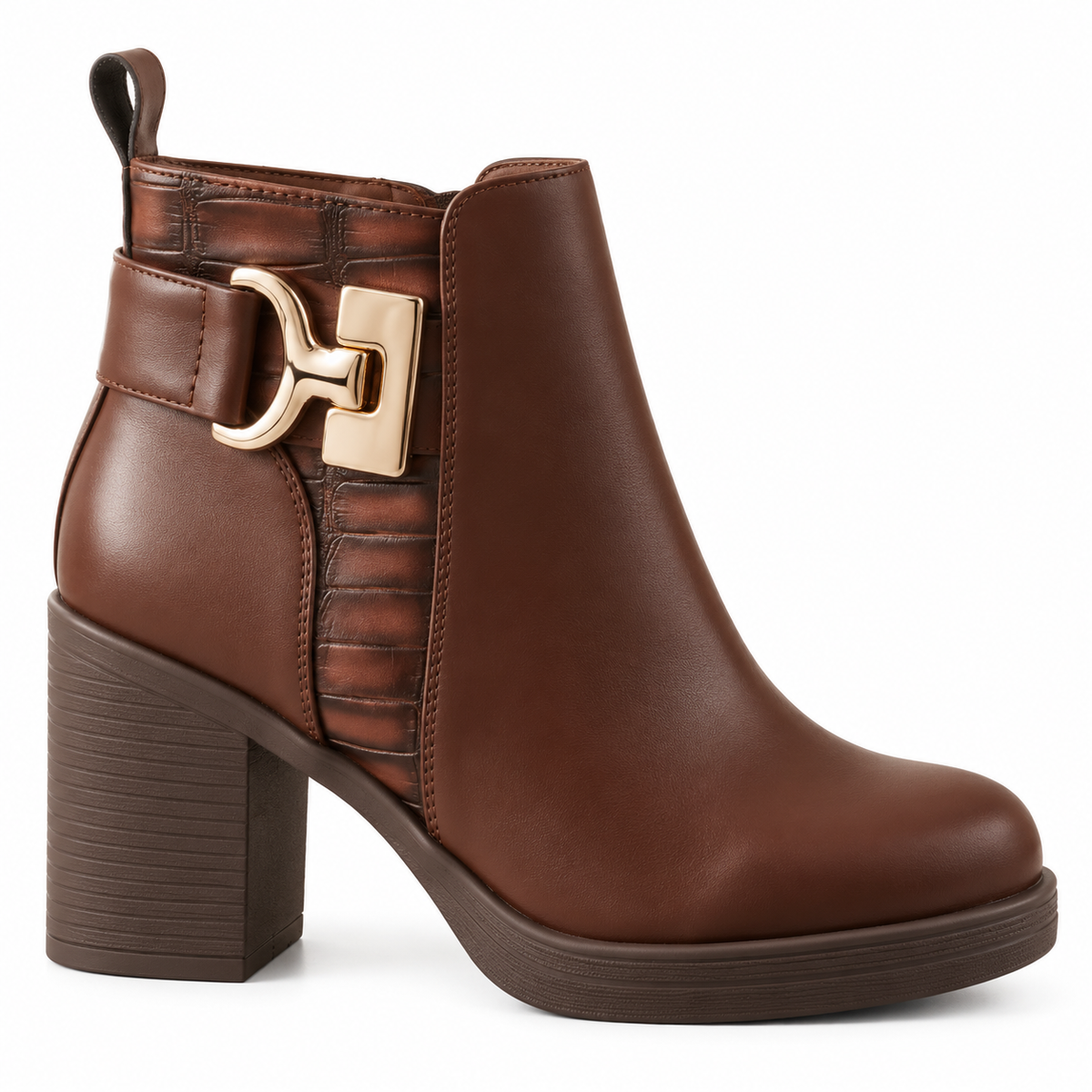 Fur-Lined Buckle Platform Loafers