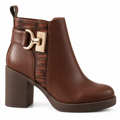 Fur-Lined Buckle Platform Loafers