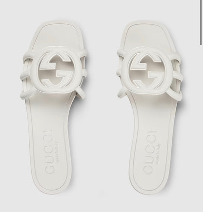 Gucci Rubber Interlocking G Womens Slide