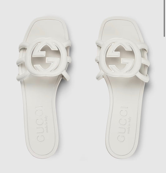 Gucci Rubber Interlocking G Womens Slide