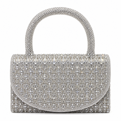 Rhinestone Hoop Handle Clutch Bag