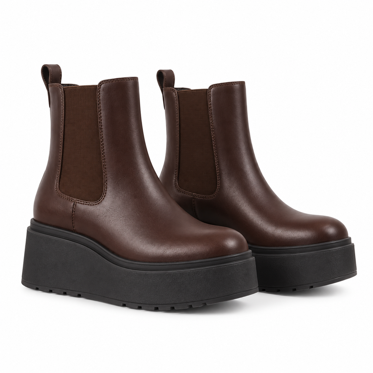 Boots Leather Chelsea Platform Ankle