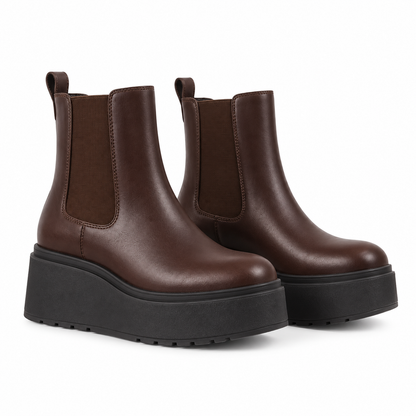 Boots Leather Chelsea Platform Ankle