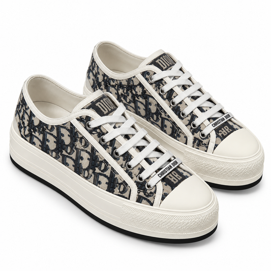 Christian Dior ￼ Canvas Oblique Walk'N'Dior Low Top Sneakers