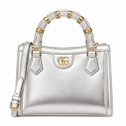 GUCCI Light Patent Leather Mini Diana Tote