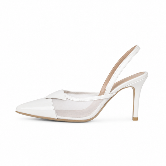 Elegant Mesh Slingback Stiletto Heels
