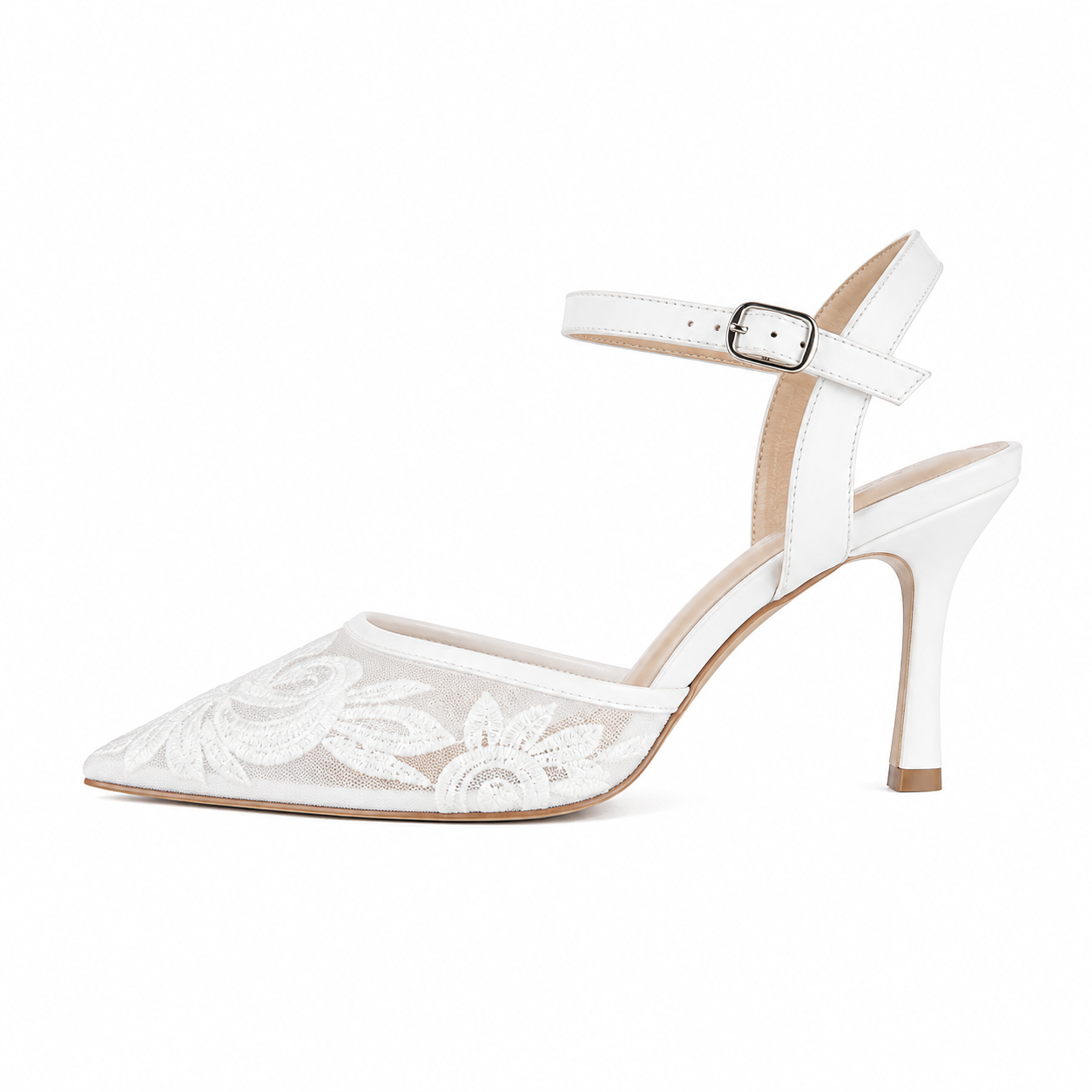 Elegant Lace Bow Heels