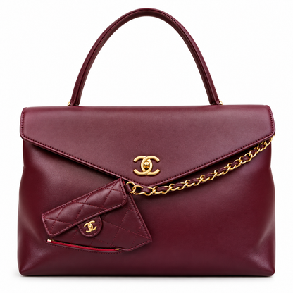 Chanel Calfskin Crocodile Embossed Fifth Avenue Maxi Flap Top