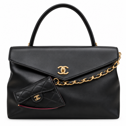 Chanel Calfskin Crocodile Embossed Fifth Avenue Maxi Flap Top