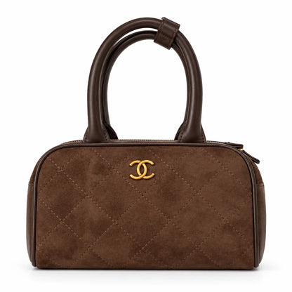 Chanel CC Logo Mini / Small Bowling Bag velvet
