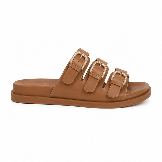 Women’s Triple Buckle Comfort Slide Slipper