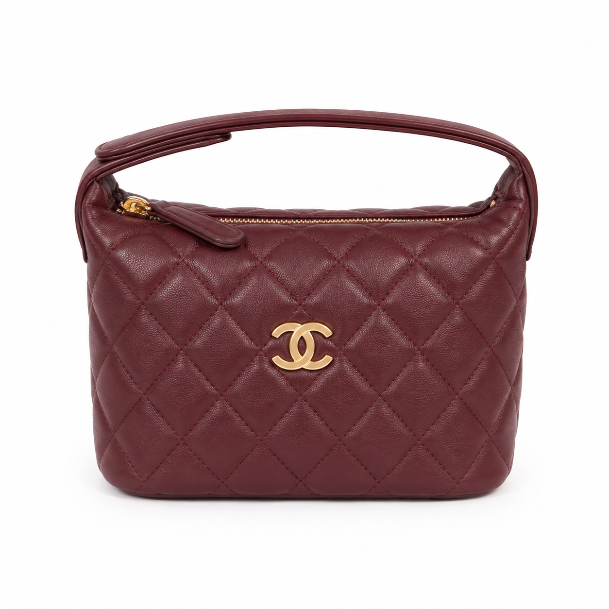 Classic Clutch With Chain Shiny Grained Calfskin Strass