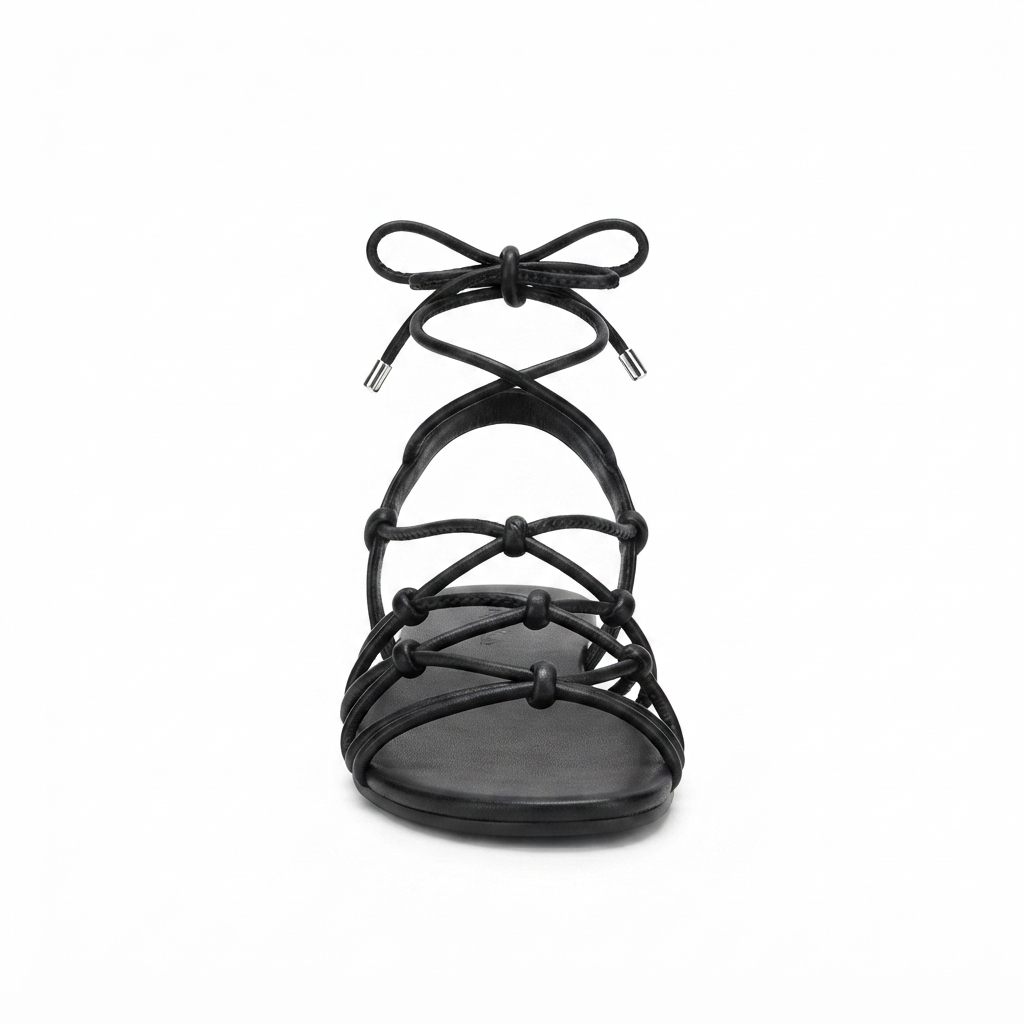 Elegant Strappy Lace-Up Flat Sandals