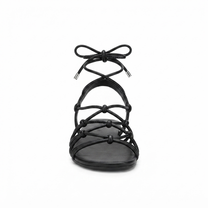 Elegant Strappy Lace-Up Flat Sandals