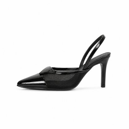 Elegant Mesh Slingback Stiletto Heels